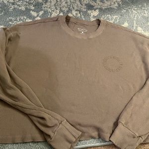 SETActive light brown waffle cropped long sleeve Tshirt